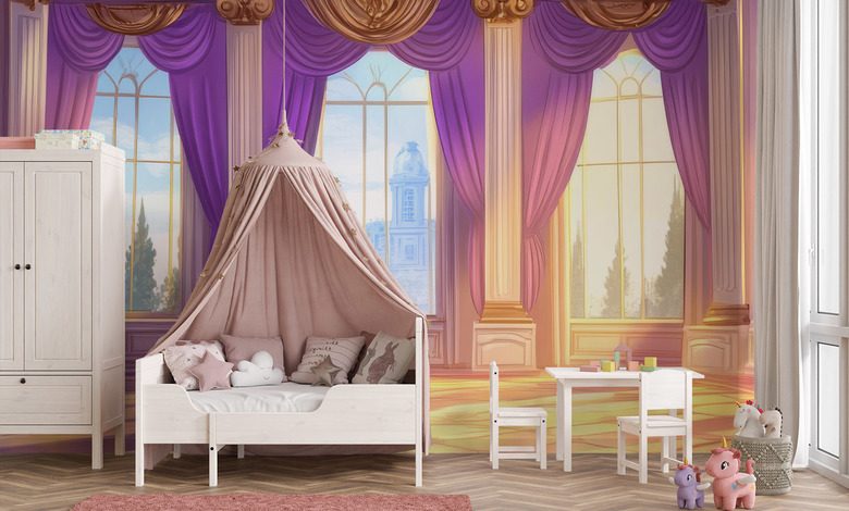 fairytale princess hall at sunset childs room wallpaper mural photo wallpapers demural