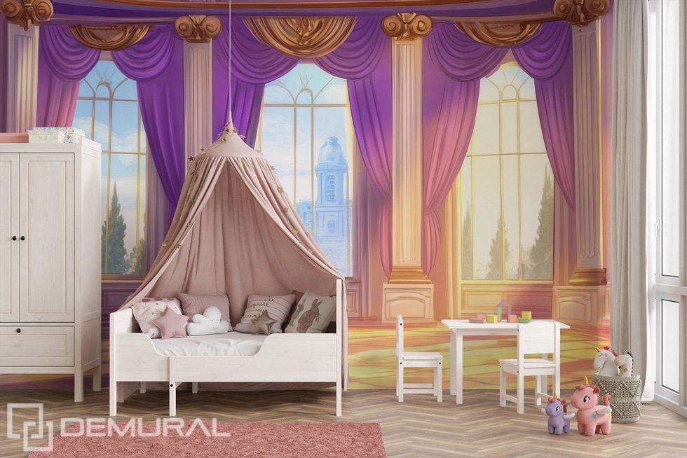 Fairytale Princess Hall at Sunset Child's room wallpaper mural Photo wallpapers Demural