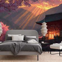 Japanese-temple-in-the-glow-of-sunset-oriental-wallpaper-mural-photo-wallpapers-demural