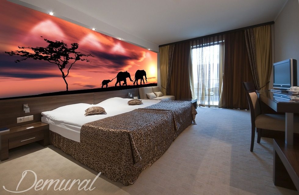 Say goodbye to Africa- Goodnight savanna Animals wallpaper mural Photo wallpapers Demural