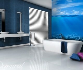 great sky blue bathroom wallpaper mural photo wallpapers demural