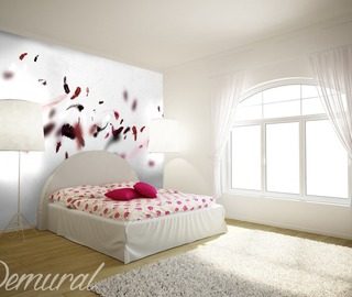a pink feather quilt bedroom wallpaper mural photo wallpapers demural