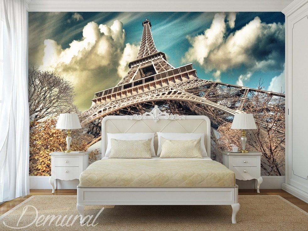 Under the roofs of Paris - Eiffel Tower wallpaper mural - Photo wallpapers  - Demural