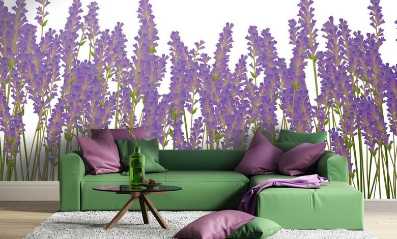 born to the purple flowers wallpaper mural photo wallpapers demural