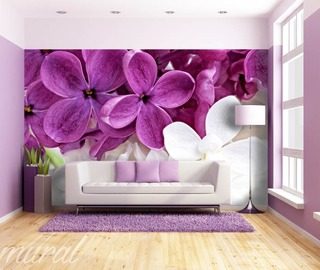 violets in a living room living room wallpaper mural photo wallpapers demural