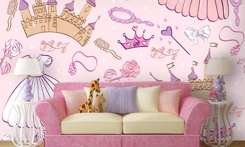 a princesss chamber childs room wallpaper mural photo wallpapers demural
