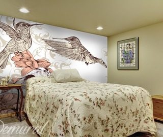 a painted bird animals wallpaper mural photo wallpapers demural