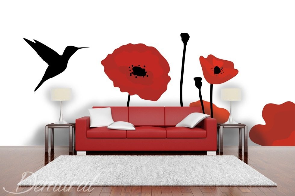 A floral lure Poppies wallpaper mural Photo wallpapers Demural