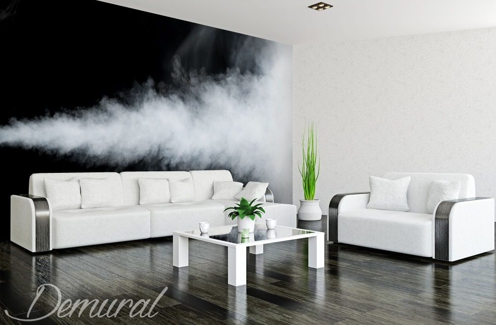 An elegant smoky room Black and white wallpaper, mural Photo wallpapers Demural