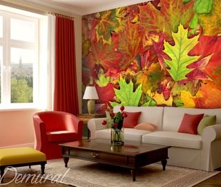 leaves dancing with the colours patterns wallpaper mural photo wallpapers demural