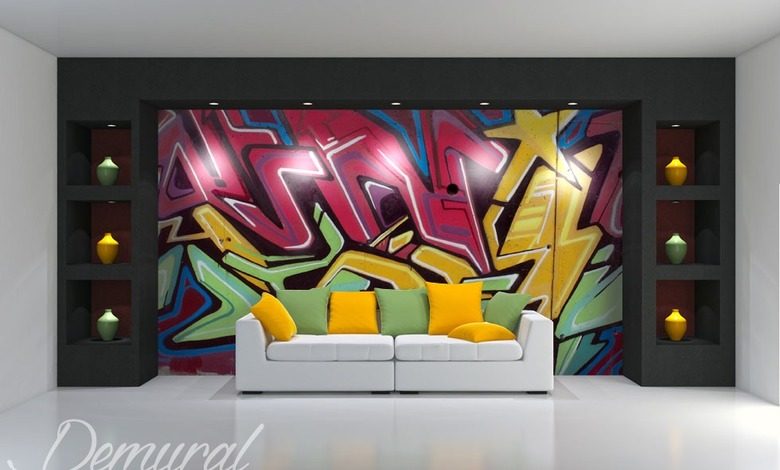 colourful graffiti graffiti wallpaper mural photo wallpapers demural