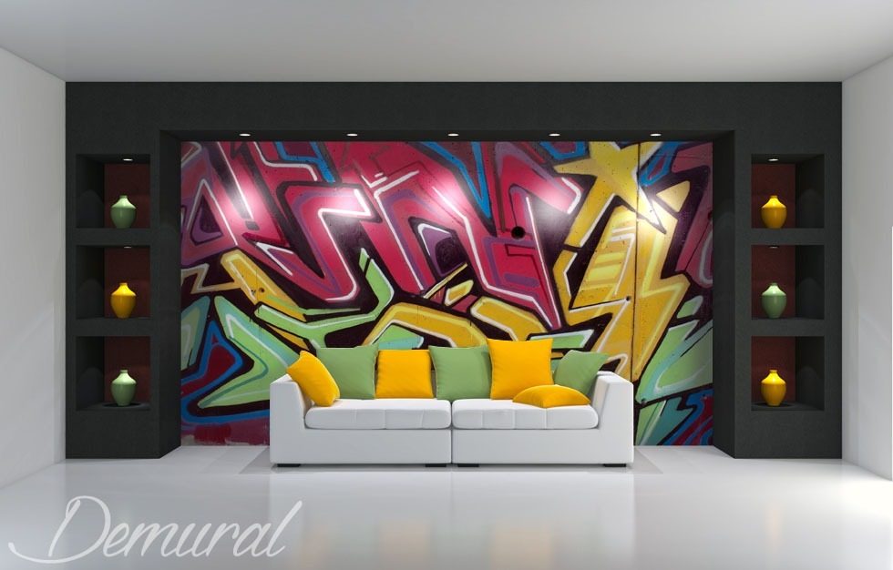 Colourful graffiti Graffiti wallpaper mural Photo wallpapers Demural