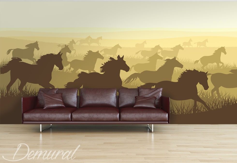 A herd of horses Animals wallpaper mural Photo wallpapers Demural