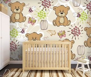flying teddy bears childs room wallpaper mural photo wallpapers demural