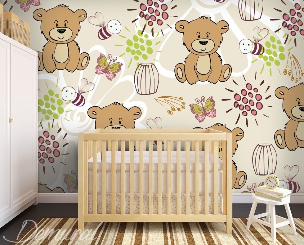Flying teddy bears Child's room wallpaper mural Photo wallpapers Demural