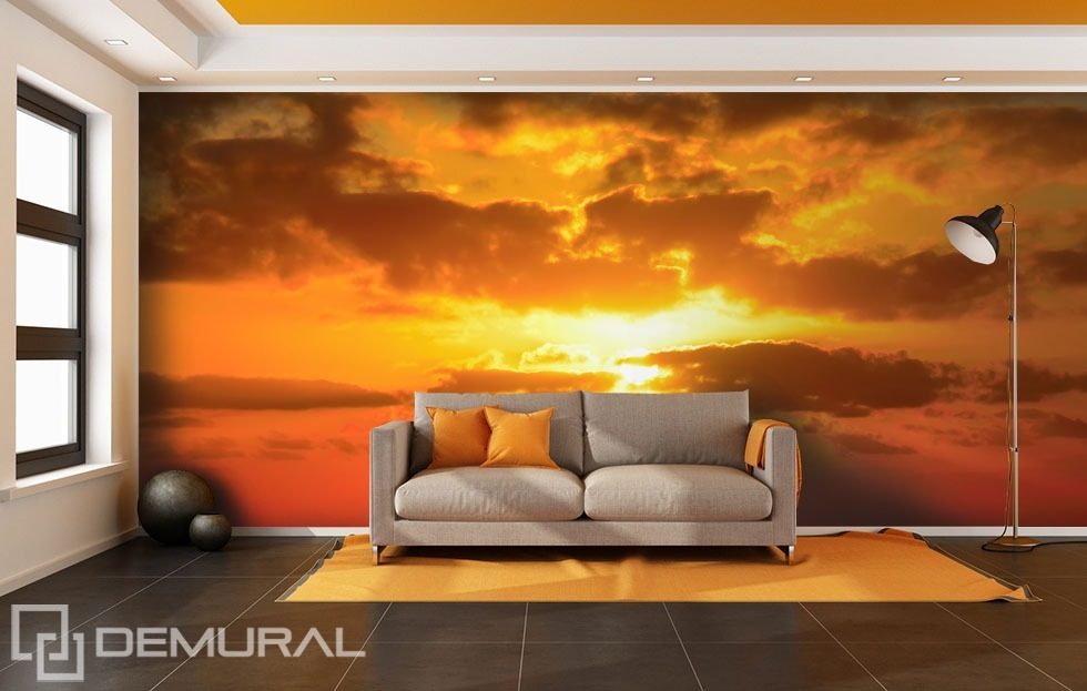The sun behind the clouds Sunsets wallpaper mural Photo wallpapers Demural