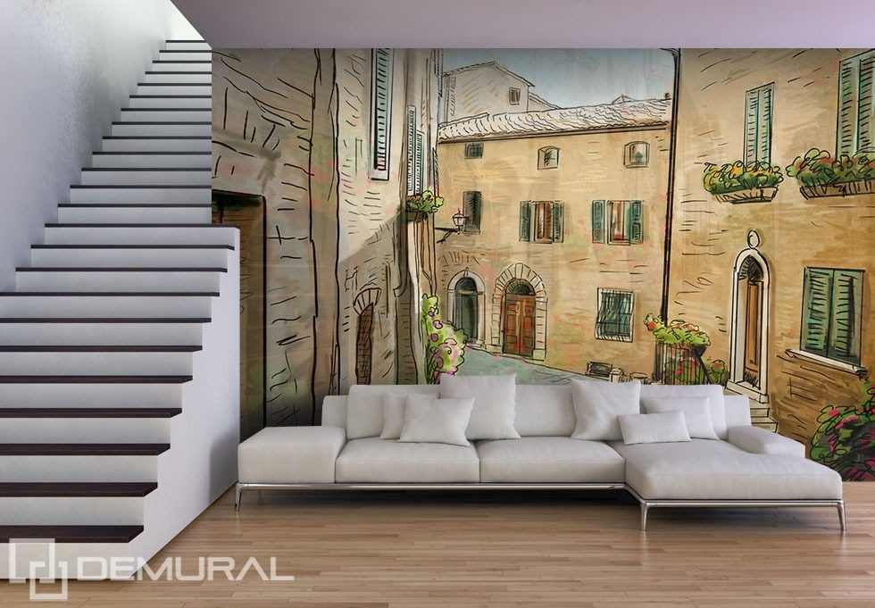 A siesta in a living room Streets wallpaper mural Photo wallpapers Demural