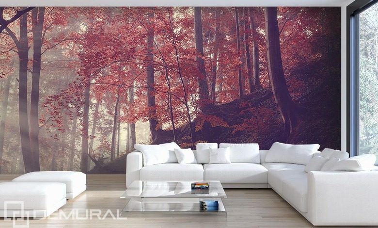 forest hillside living room wallpaper mural photo wallpapers demural