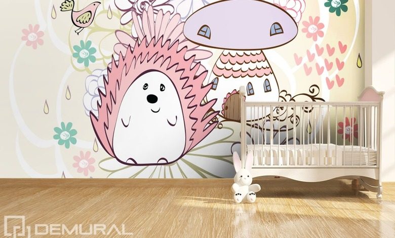 in a hedgehog land childs room wallpaper mural photo wallpapers demural