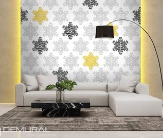 colourful snowflakes patterns wallpaper mural photo wallpapers demural