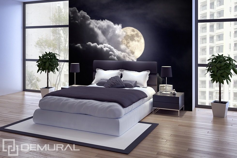 The moon at night Bedroom wallpaper mural Photo wallpapers Demural