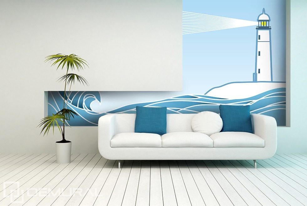 The light of the lighthouse Nautical style wallpaper, mural Photo wallpapers Demural