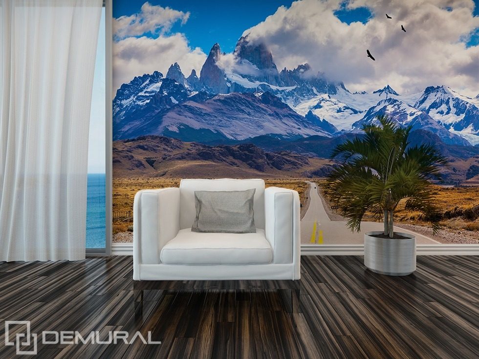 Highway to mountains Living room wallpaper mural Photo wallpapers Demural