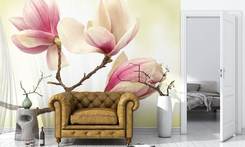 magnolia higher level of sensitivity flowers wallpaper mural photo wallpapers demural
