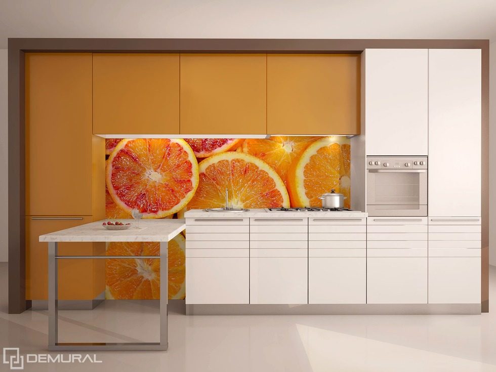 Juicy citruses on the wall Kitchen wallpaper mural Photo wallpapers Demural