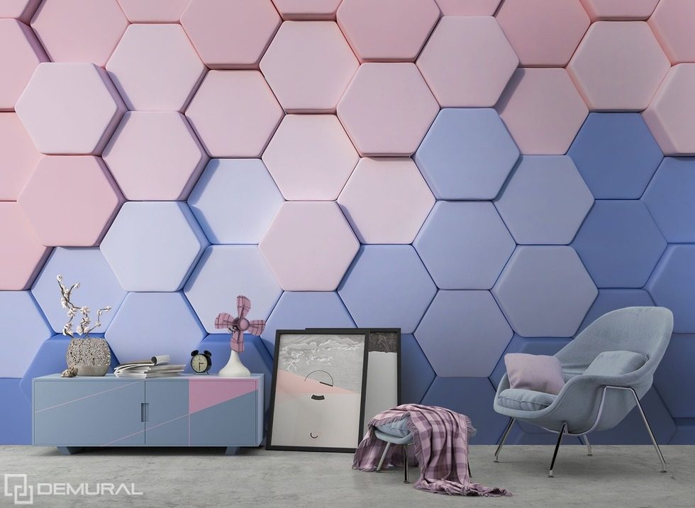 Colorful honeycombs Three-dimensional wallpaper, mural Photo wallpapers Demural