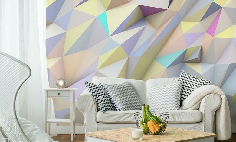 geometrically pastel abstraction wallpaper mural photo wallpapers demural