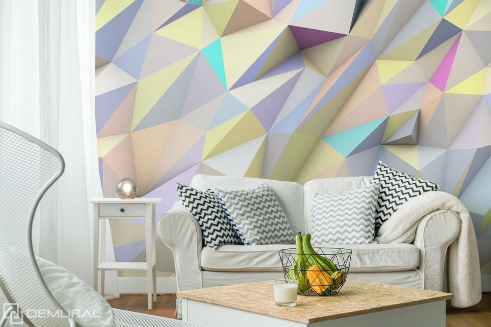 Geometrically pastel Abstraction wallpaper mural Photo wallpapers Demural