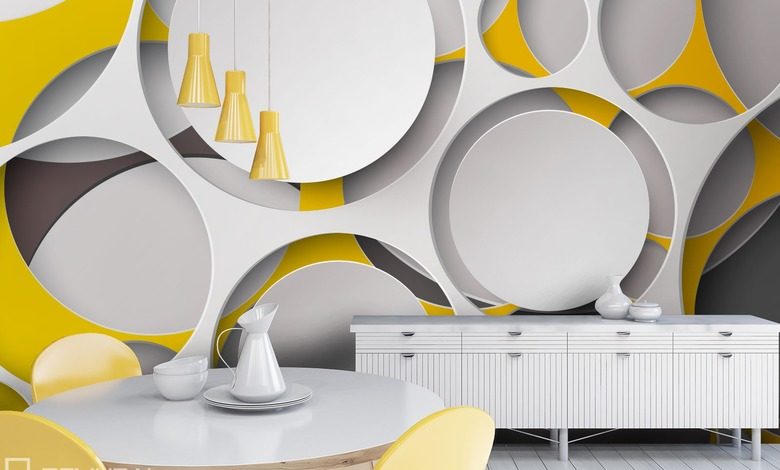 the round cut outs in the light tones abstraction wallpaper mural photo wallpapers demural
