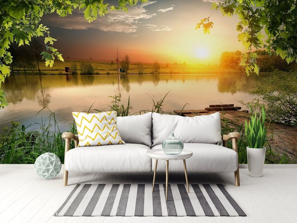 Relax at the lake Landscapes wallpaper mural Photo wallpapers Demural