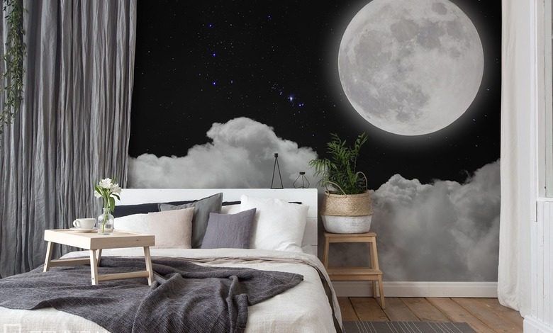 the full moon above the clouds sky wallpaper mural photo wallpapers demural