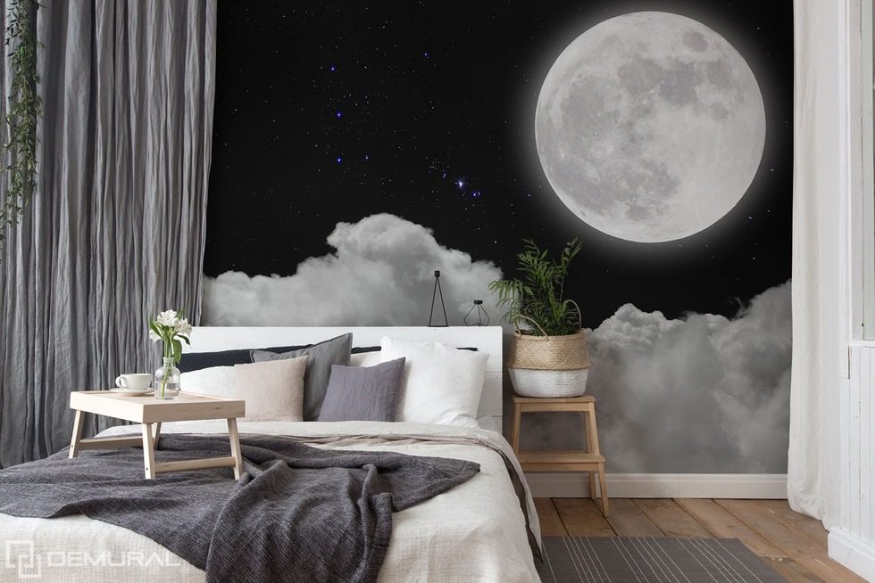The full moon above the clouds Sky wallpaper mural Photo wallpapers Demural