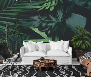 into the abyss of plants living room wallpaper mural photo wallpapers demural
