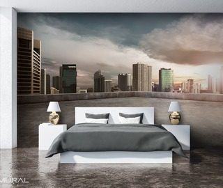 a morning in the city cities wallpaper mural photo wallpapers demural