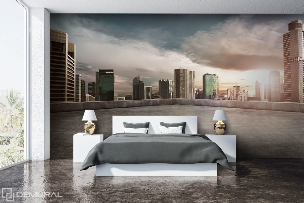 A morning in the city Cities wallpaper mural Photo wallpapers Demural