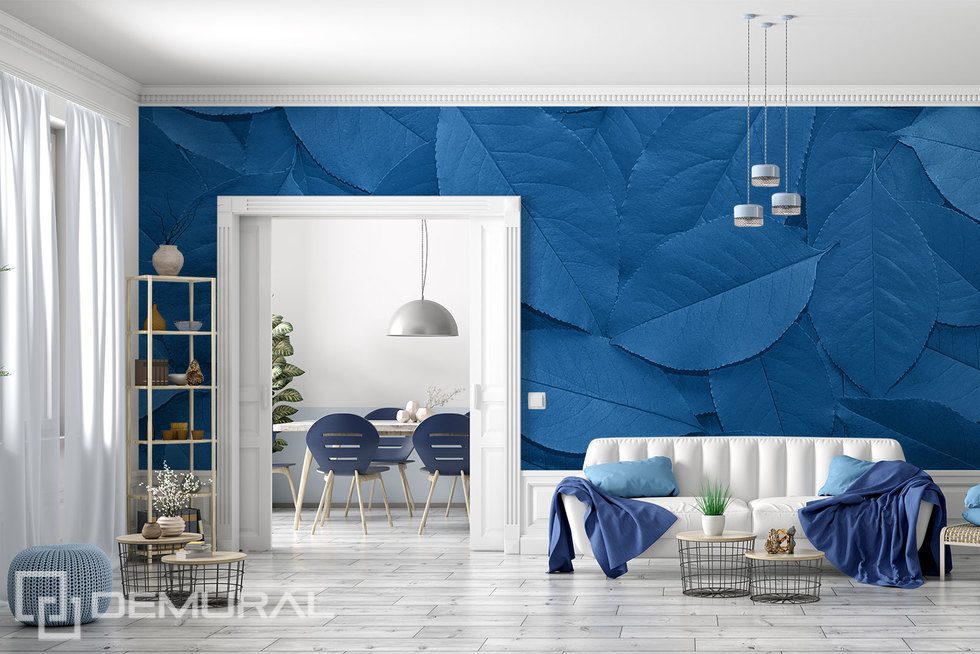 Blue leaf variation Patterns wallpaper mural Photo wallpapers Demural