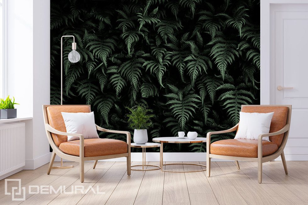 The mysterious jungle in the living room Living room wallpaper mural Photo wallpapers Demural