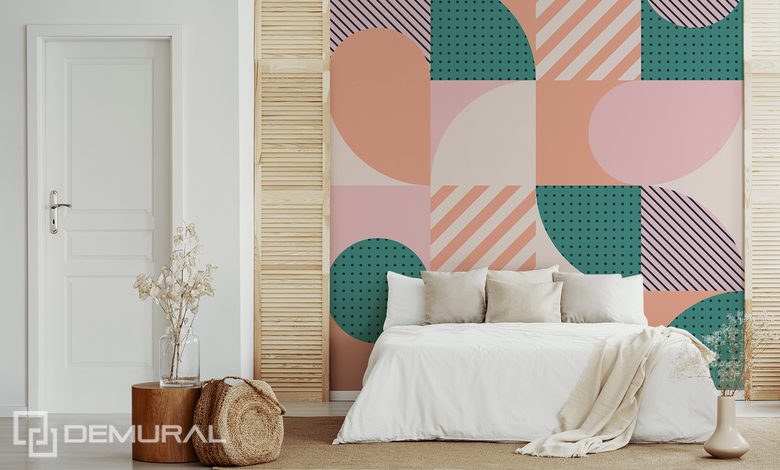 geometric climate of the 1960s bedroom wallpaper mural photo wallpapers demural