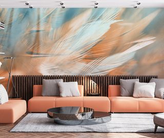 colourful lightness of feathers living room wallpaper mural photo wallpapers demural
