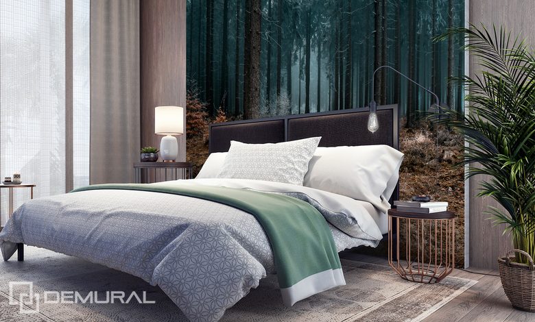 a good nights sleep in the dark forest forest wallpaper mural photo wallpapers demural