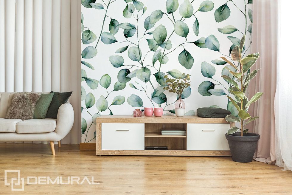 The delicate charm of vegetation Living room wallpaper mural Photo wallpapers Demural